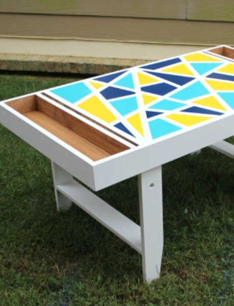 19 geometric furniture designs to instantly redefine your space, Mosaic Like Art Table