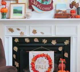 easy brown paper leaves add just the right touch to finish fall mantle, crafts, fireplaces mantels, seasonal holiday decor
