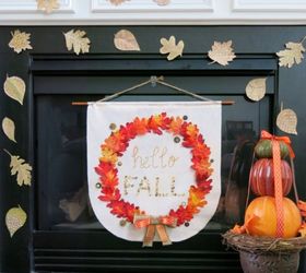 easy brown paper leaves add just the right touch to finish fall mantle, crafts, fireplaces mantels, seasonal holiday decor