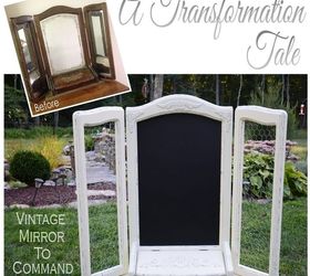vintage mirror to command center, painted furniture, repurposing upcycling