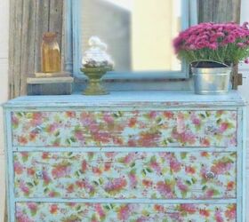 dresser refresh inspired by vintage sheets, painted furniture