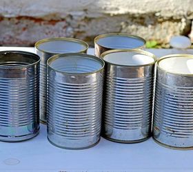 You'll need 6 tin cans and a pair of old jeans for this clever organizer