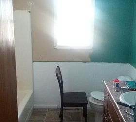 bathroom redo for only 27, bathroom ideas, paint colors, repurposing upcycling, small bathroom ideas, wall decor
