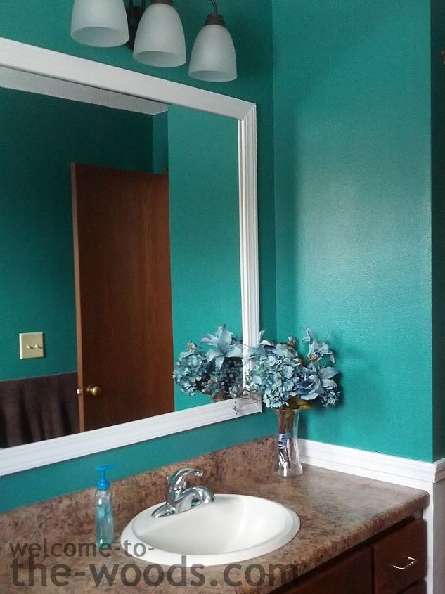 bathroom redo for only 27, bathroom ideas, paint colors, repurposing upcycling, small bathroom ideas, wall decor
