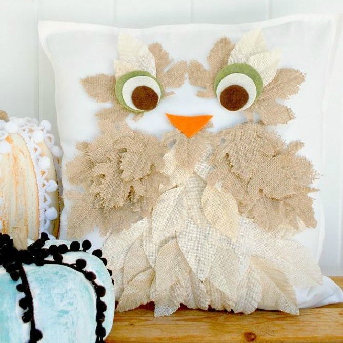 s these 18 insanely cute burlap ideas are guaranteed to make you smile, crafts, reupholster, Make a Lovable Plush Pillow With Scraps