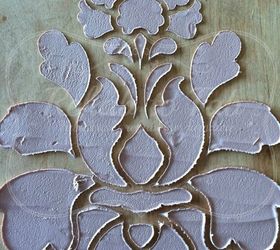 raised stencil with bondo, crafts, painted furniture