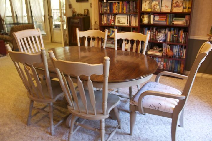 dining room table redo, painted furniture
