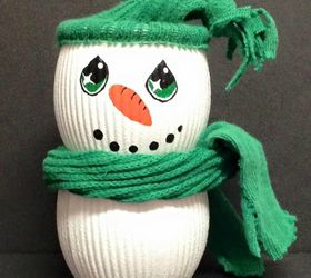 make a snowman from candle jars, christmas decorations, crafts