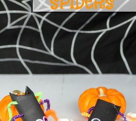 halloween kid craft candy filled toilet paper roll spiders, crafts, halloween decorations, seasonal holiday decor