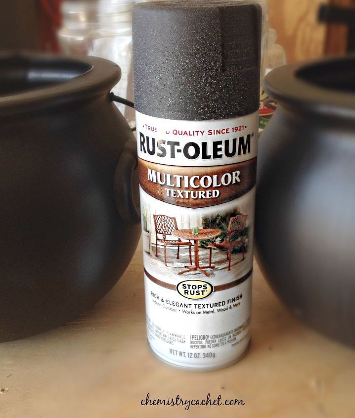 turn 0 97 plastic cauldron into a stone planter, crafts, repurposing upcycling