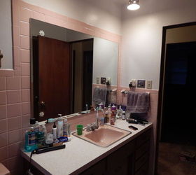 pink tile bathroom redo, bathroom ideas, home improvement