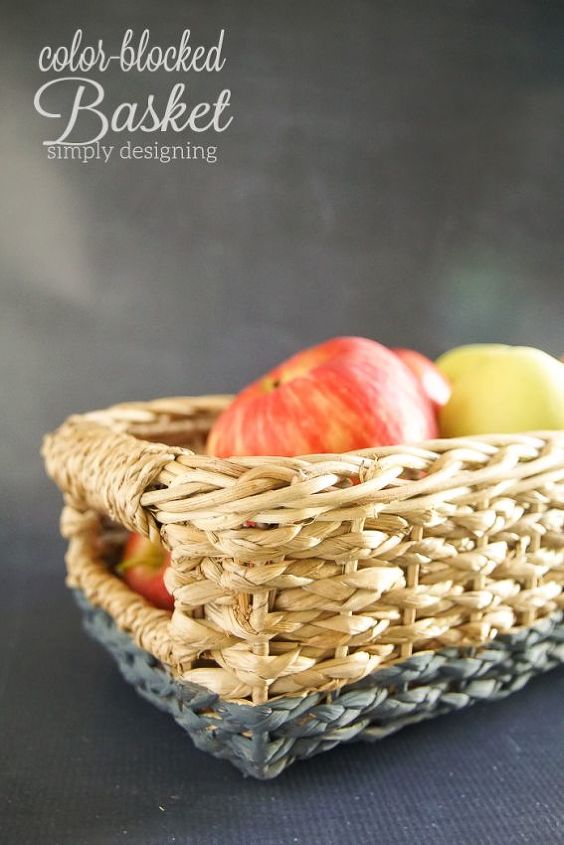 color blocked basket, crafts