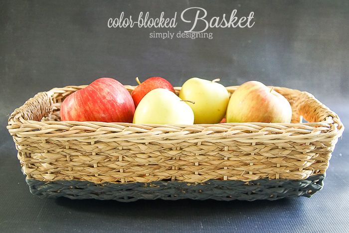 color blocked basket, crafts