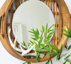 espelho de cesta de bambu