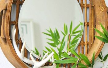  espelho de cesta de bambu