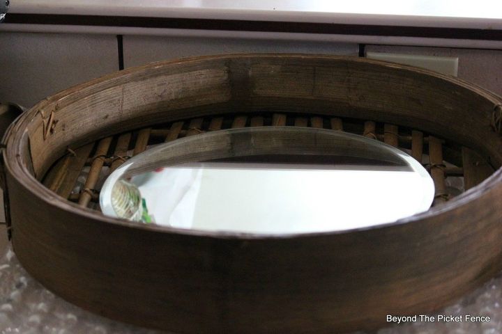 espejo de cesta de bamb