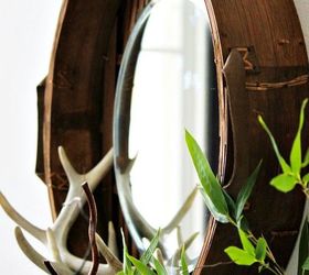 bamboo basket mirror, crafts, home decor, repurposing upcycling, rustic furniture, wall decor