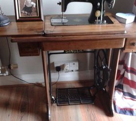 singer sewing machine, painted furniture, repurposing upcycling, Pride of place