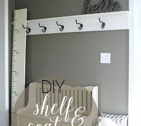 diy shelf coat rack, diy, shelving ideas, wall decor, woodworking projects