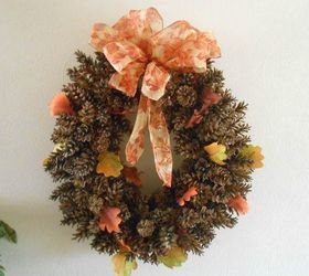 s 13 reasons to rush outside and collect an armful of pine cones, christmas decorations, crafts, repurposing upcycling, seasonal holiday decor, Color Fall Foliage Wreath