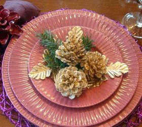 s 13 reasons to rush outside and collect an armful of pine cones, christmas decorations, crafts, repurposing upcycling, seasonal holiday decor, Glittering Centerpiece