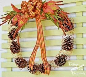 s 13 reasons to rush outside and collect an armful of pine cones, christmas decorations, crafts, repurposing upcycling, seasonal holiday decor, Chicken Wire Wreath