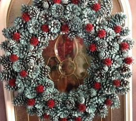 s 13 reasons to rush outside and collect an armful of pine cones, christmas decorations, crafts, repurposing upcycling, seasonal holiday decor, Colorful Winter Wreath