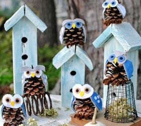 s 13 reasons to rush outside and collect an armful of pine cones, christmas decorations, crafts, repurposing upcycling, seasonal holiday decor, Cute Cone Owls