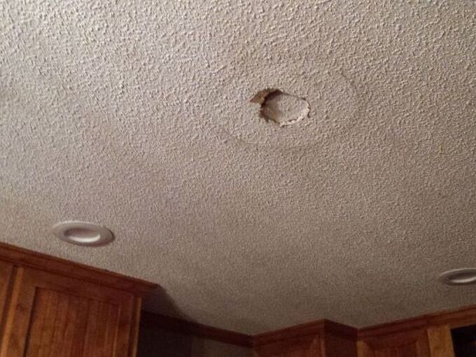 Kitchen Ceiling, How To Patch A Textured Ceiling Hole