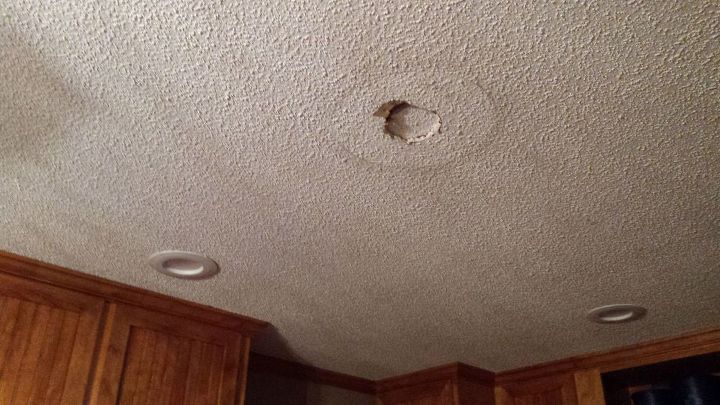 Kitchen Ceiling, Light Fixture Does Not Cover Hole