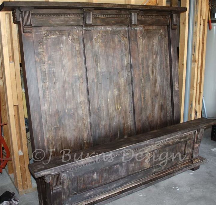 diy restoration hardware inspired queen bed, bedroom ideas, diy, how to, painted furniture, repurposing upcycling, woodworking projects