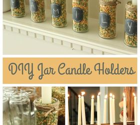 diy jar candle holders, crafts, fireplaces mantels, repurposing upcycling, seasonal holiday decor