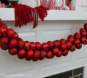 diy ornament garland, christmas decorations, seasonal holiday decor