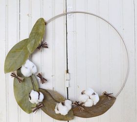 magnolia and cotton fall wreath, crafts, flowers, wreaths