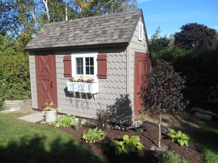 the cutest potting shed ever, diy, gardening, home improvement, outdoor living, woodworking projects, Finished