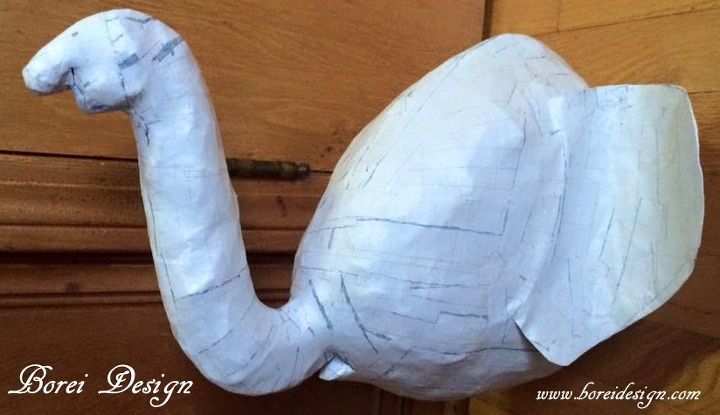 tutorial de busto de elefante esculpido en papel mach