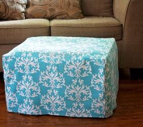 easiest ottoman makeover ever a slipcover, painted furniture, reupholster