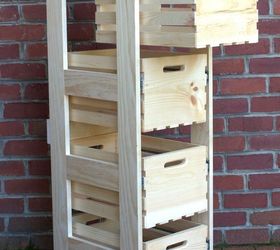 DIY Crate Cabinet With Sliding Drawers