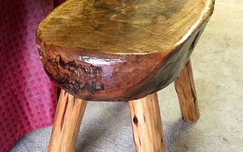 Knotted Chunk of Free Wood Into Log Stool.