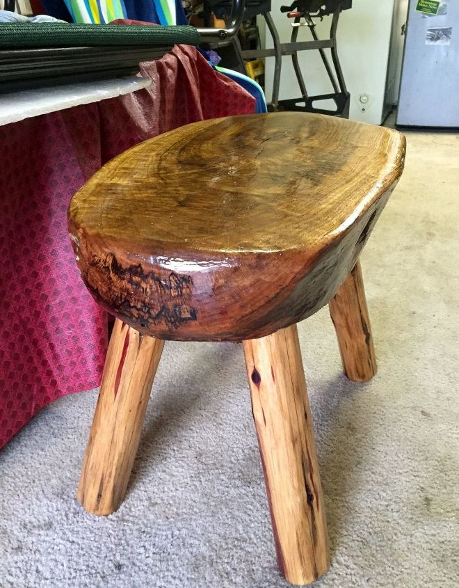knotted chunk of free wood into log stool, diy, woodworking projects