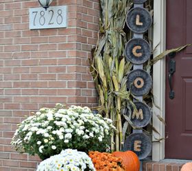 diy welcome sign fall front porch reveal, crafts, porches, seasonal holiday decor