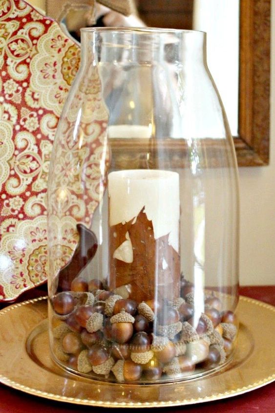 Diy Pottery Barn Knock Off Candle With Leaves Hometalk Diy Pottery Barn Knock Off Candle With Leaves Crafts Seasonal Holiday Decor