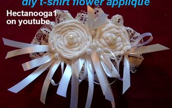  Faça flores de tecido com tops de malha para noivas, formaturas, almofadas, etc.