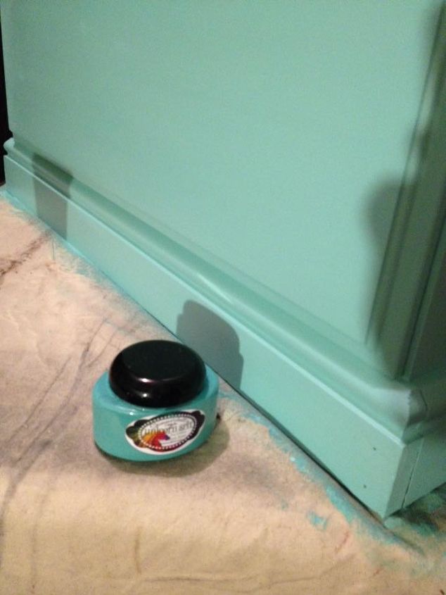 bright and colorful toybox created with safe and non toxic products, painted furniture