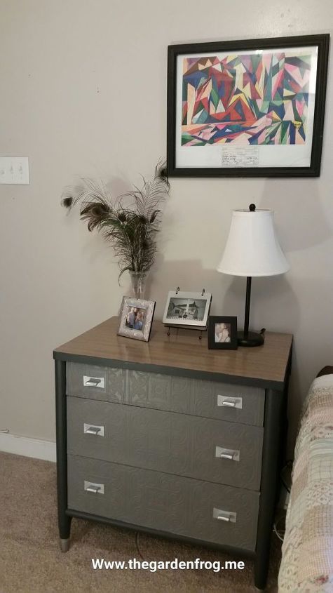 from ugly desk to pretty nightstand dresser, painted furniture, repurposing upcycling