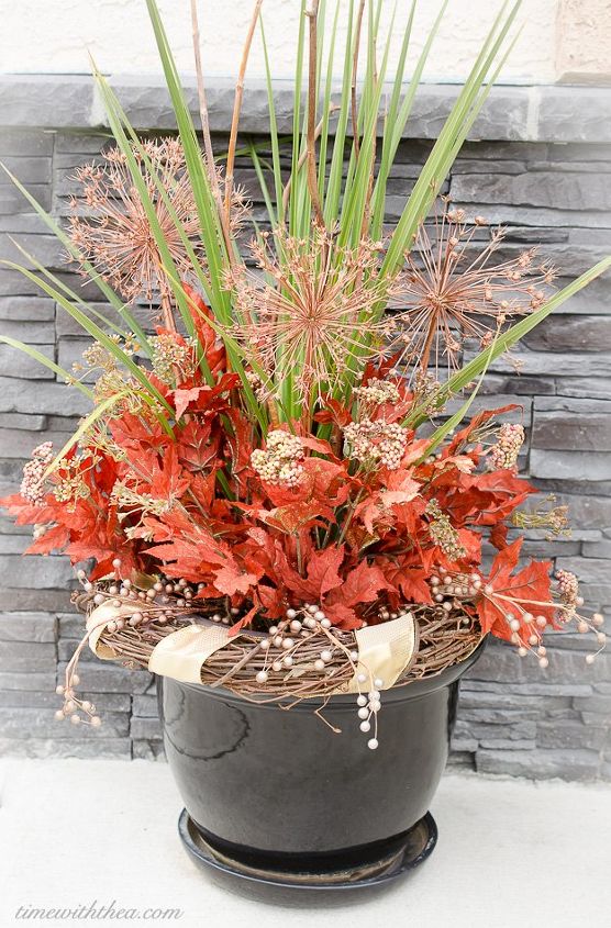 8 tips for making a gorgeous fall outdoor floral arrangement, crafts, seasonal holiday decor