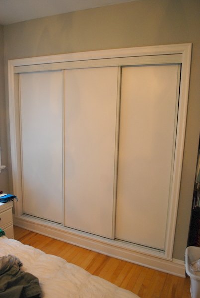 painted sliding closet doors faux trim effect, closet, painting