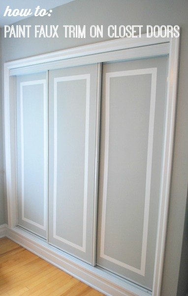 painted sliding closet doors faux trim effect, closet, painting