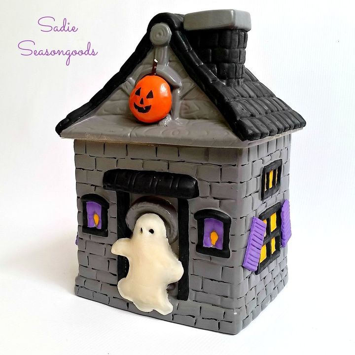 thrifted cookie jar revamp halloween haunted house decor, crafts, halloween decorations, repurposing upcycling, seasonal holiday decor