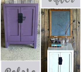 a new look for a purple cabinet, painted furniture